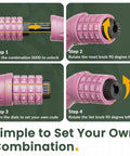 4 Foot Cable Bike Lock With Half Inch Resettable Combination And Mounting Bracket in Baby Pink, close-up of lock setting instructions