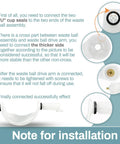 Installation guide for Waste Ball Kit For Thetford Aqua Magic Style II Style Lite Style Plus Toilets with drive arm and seals.