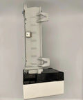 Side view of Ice Maker Replacement Kit for Side by Side Refrigerators with In Door Ice Bin and Water Ice Dispenser No Ice Bar Required Electronic Eye Ice Level Sensor 8 Cube Capacity 4 Pin Electrical Block Plug And Play Compatible With Whirlpool Kenmore KitchenAid.
