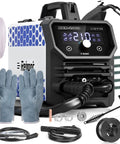 Garage Ready 210A 4 In 1 Mig Tig Stick Welder 120V Gas Or Gasless Flux Core Mig Lift Tig IGBT Inverter with accessories and gloves