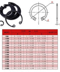 Alloy Steel Internal Circlip Snap Ring Set 300 Pieces In Fifteen Sizes From 8mm To 36mm Corrosion Resistant and High Temperature Tolerant