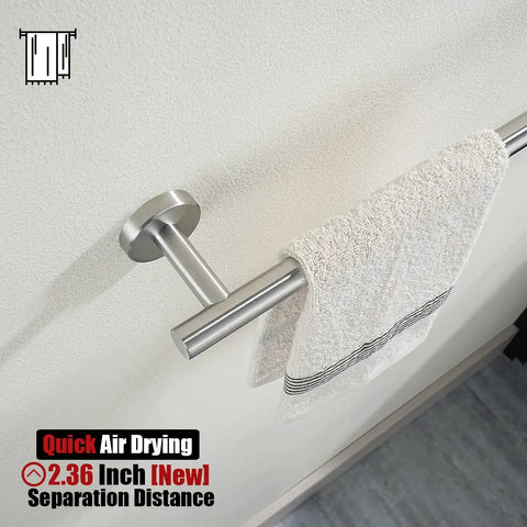 Heavy-Duty 33 Inch Stainless Steel Towel Bar for Bathrooms With 304 Brushed Finish, Thick 0.8mm Tube and 2mm Posts