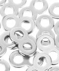 Top Notch Figure Eight Tabletop Connectors 180 Pack stainless steel connectors for furniture assembly, close-up view.