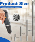 Heavy Duty Magnetic Drill Bit Extension Holder 12 Pack With 2 4 6 And 12 Inch Shafts For Tight Spots Cordless Drills with hex shank.