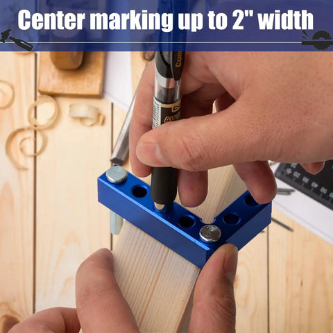 Dead Accurate Mini Center Finder For Woodworking Enthusiasts Featuring A 90 Degree Layout Square With Dowel Pins To Nail Projects Without Breaking A Sweat used for marking center on wood.