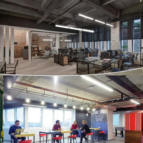 Offices with 2Ft T8 LED Tube Light 12W 30W Equivalent 1680LM 6000K Ballast Bypass Dual Ended Fluorescent Bulb Replacement 24In 4 Pack Plug And Play Friendly Great For Garages And Workshops, Cutting Energy Costs While Boosting Brightness.