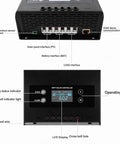Diagram of 60 Amp MPPT Solar Charge Controller With 200V Max Input showing interfaces, LCD display, and operation keys.