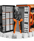Mini-Fit Jr Crimping Kit Pro Grade With 12 Connector Types 2-10 Pin Molex 4.2mm, AWG 28-16 Terminals, Crimping Pliers And Removal Tool