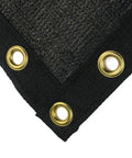Close-up of 6 Feet By 50 Feet Privacy Screen For Fence Mesh Shade Net Cover Black Heavy Duty with brass grommets corner view