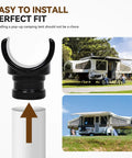 Two Pack Pop Up Camper Bed Support Clasp for Tent Poles, Quick Release Center Bow Connector, Durable Bed Pole Clip shown in use