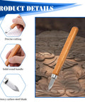 2 Pack Heavy Duty Marking Knife With High Carbon Steel Blade Double Edge Woodworking Scribing Tool And Ergonomic Hardwood Handle in hand.