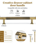 Diagram of Vintage Brass 5 Inch Knurled Cabinet Pulls Set Of 5 For Kitchen Cabinets, Dressers, Vanities, Wardrobes, And Closets Durable Solid Brass Drawer Handles With Antique Style Finish And Easy Grasp with dimensions.