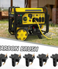 Honda Universal Generator Carbon Brush Assembly Replacement Five Pack with yellow generator and outdoor setting