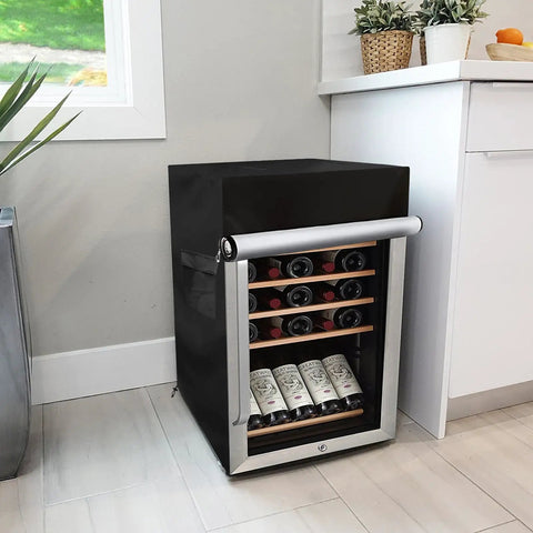 Keep Your Stash Frosty With This No Sweat Weather Armor For Outdoor Upright Freezer And Beverage Cooler 20 X 20 X 33 Inches black shroud on wine cooler.