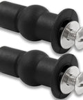 Heavy Duty Stainless Steel Toilet Seat Bolts Fix That Wobbly Seat In No Sweat Fashion M6 Thread Includes Rubber Expansion Gaskets And Sleek Metal Bumper Covers Bathroom Hardware Kit, black plastic bumpers with metal screws.