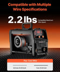 3 In 1 MIG Welder 130 Amp Flux Core MIG Lift TIG MMA Welding Machine Portable 110V Inverter with wire spool display