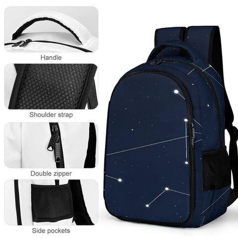 Galaxy Themed Backpack With Large Capacity For Everyday Use unisex polyester daypack featuring breathable fabric and space graphic
