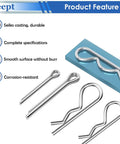 304 Stainless Steel Cotter Pin Kit With 200 Pieces Assortment Hitch Clips For Locking Systems Perfect For Farm Tools Tractor Implements And Accessories