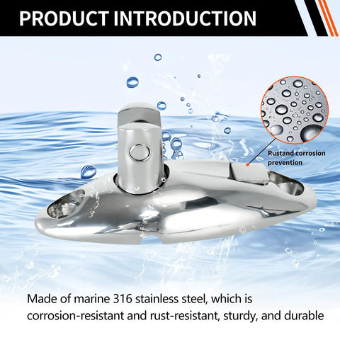 Boat Bimini Top Swivel Hinge 316 Stainless Steel Deck Side Mount Quick Release shown with rust prevention detail