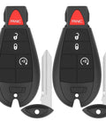 Key Fob Replacement For Dodge Ram 1500 2013 2021 And Ram 2500 3500 4500 5500 Remote Control With GQ4-53T 4 Buttons 2 Pieces