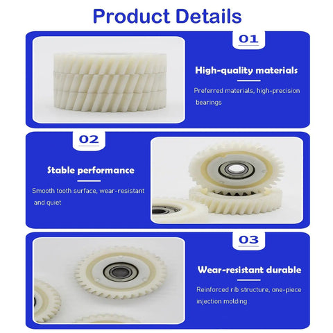 3 Piece Nylon Helical Planetary Gear Set With 8mm Bearings For E Bike Motors Durable White 36T Gear Kit Replacement