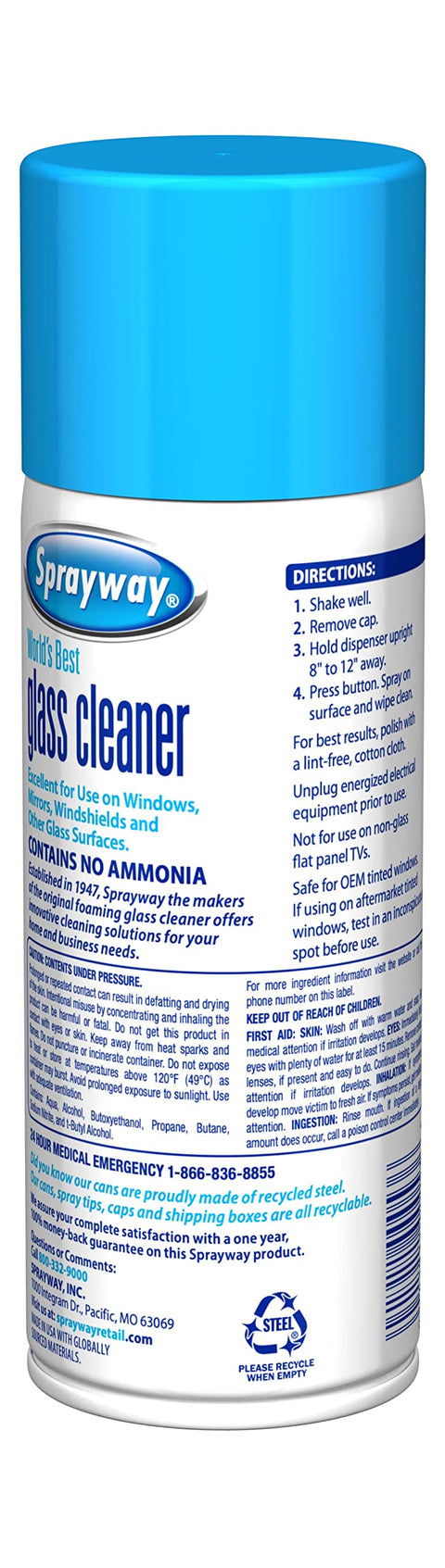 Ammonia Free Glass Cleaner With No Drip Foaming Action For Streak Free Shine On All Glass Surfaces 15 Ounce Bottle Fast Acting