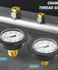 Beefy 0 to 160 PSI Dry Pressure Gauge With Front Flange Panel Mount One Quarter NPT Two and a Half Inch Dial Iron Case Brass Joints