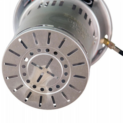 Close-up of LPC25 15000 To 25000 BTU Propane Convection Heater With 360 Degree Heating Radius For Indoor And Outdoor Use Gray