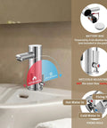 Automatic No Touch Bathroom Sink Faucet With Motion Sensor And Infrared Technology, chrome brass faucet with temp controls