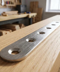 Heavy Duty Stainless Steel Straight Braces With 24 Screws Included For Wood Furniture Repair And Reinforcement on wood surface