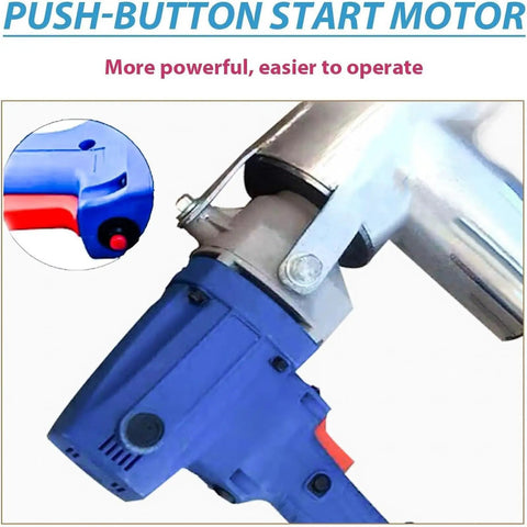 Heavy-Duty 1500W Screw Conveyor With 60-Inch Reach motor close-up showing push-button start