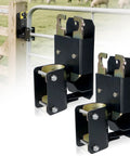 Heavy Duty Two Way Farm Gate Latch With Self Locking Nut And Matte Black Coating, ideal for ranch and pasture gates.