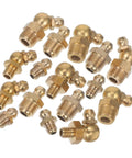 Beefed Up Grease Fittings Assortment Kit With Straight And Angled Fittings For Hydraulic Applications Brass fittings assortment