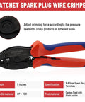 Pro Grade All-In-One Ratcheting Spark Plug Wire Crimp Tool Kit For 8.0-8.5mm Wires, shown with crimper and handle detail.