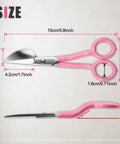 7 Inch Duckbill Scissors For Carpet Pile And Tufting, Curved Offset Handle Embroidery And Rug Craft Tool with size dimensions
