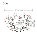 Love Family Tree Wall Decor Picture Frame Collage Removable 3D Acrylic Wall Stickers, 60x41 inches, red hearts, family quote