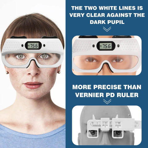 PD Meter Pupil Distance Ruler Pupilometer With Memory Function For Easy At Home Eye Checks And Glasses Fit No Brainer PD Readings CE Certified Optical Tool on face
