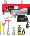 Badass 550 Pound Electric Hoist Crane featuring dead simple dual remotes for overhead garage lifting with steel motor and accessories.