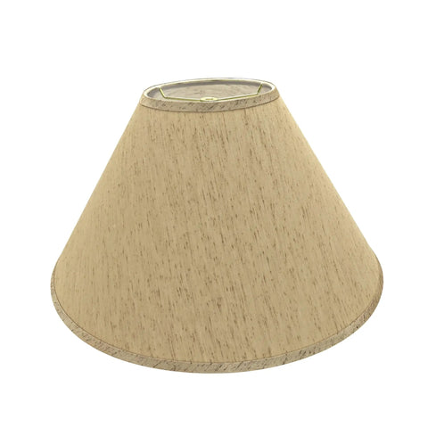Transitional Hardback Empire Spider Lamp Shade In Yellowish Brown Gauze Textured Fabric, 7 Inch Top 20 Inch Bottom 12 And A Half Inch Slant Height