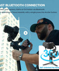 Man using Scorp Mini 3 Pro Camera Gimbal With AI Tracker And Detachable Remote Handle All In One Stabilizer for smooth filming.
