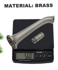 Brass Tub Spout Non Diverter 8 Inch Wall Mount Brushed Nickel Tub Filler Faucet on scale showing weight 56 oz