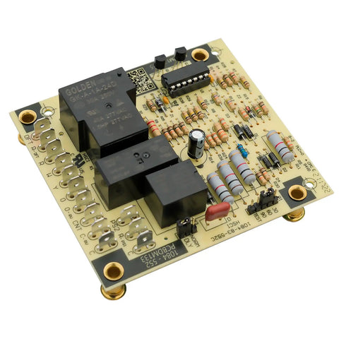 Defrost Control Board PCBDM133S Replacement For Heat Pumps And Furnaces, Plug And Play shown at an angle highlighting components