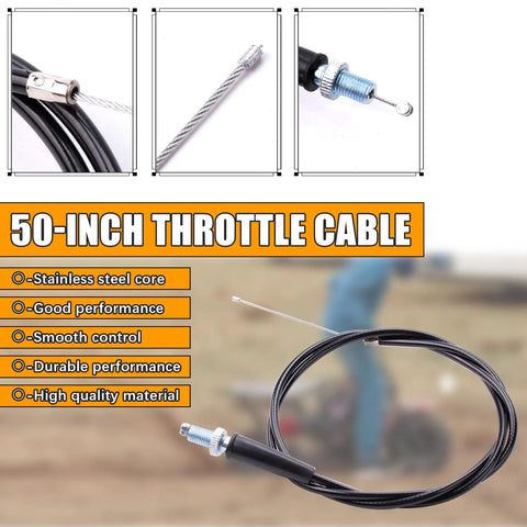 Throttle Cable Assembly Kit For Mini Bikes Fits Coleman CT200U CT200U-EX BT200X Baja DB30 MB200 Predator 212cc Massimo Motovox 196cc 200cc 6.5hp Engines, 7 8 Inch Handlebar, DIY Friendly Install