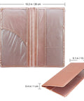 Keep Your Daily Driver Papers On Deck With This Rose Gold Car Registration And Insurance Card Holder Featuring secure pouches and dimensions shown.