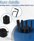 Eight Piece Expanding Arbors Set For Lathe Milling Mandrels with alloy wrenches and detailed view