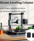 16 Pieces Silicone Bed Leveling Mounts For 3D Printers, Heat Resistant Bed Spacers And Leveling Columns shown with 3D printer.
