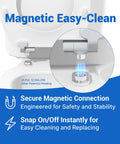 Magnetic connection detail of Topseat Pro 2 Durable Wood Toilet Seat, Slow Close, Round, White for easy cleaning.