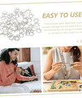Collage showing 60 Pcs Crown Charms For Jewelry Making Tiara Pendants Alloy Crowns Beads, crafting in progress.