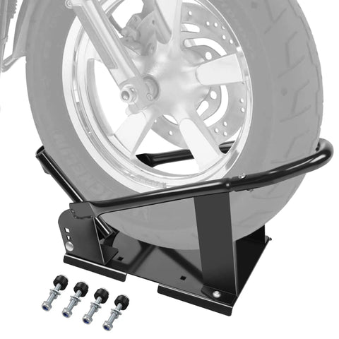 Beefed Up Universal Motorcycle Wheel Chock And Front Wheel Stand For Trailers 1800 Pound Capacity Adjustable Wheel Locks Fit 15 To 21 Inch Wheels For Cruiser Sport And Dirt Bikes