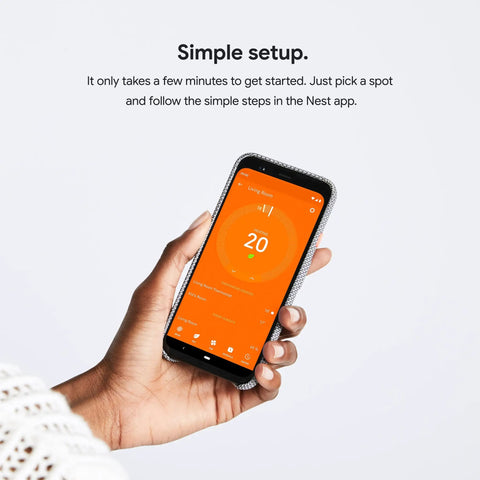 Person holding phone showing app setup for Temperature Sensor For Nest Thermostats That Keeps Each Room Comfortable By Providing Real Time